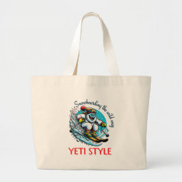 Grand Tote Bag Cool Yeti Skiing Adventure Fun
