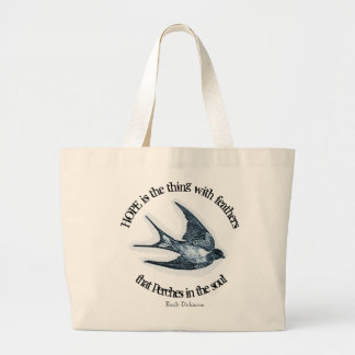 Grand Tote Bag Copie de "espoir" avec la citation d'Emily