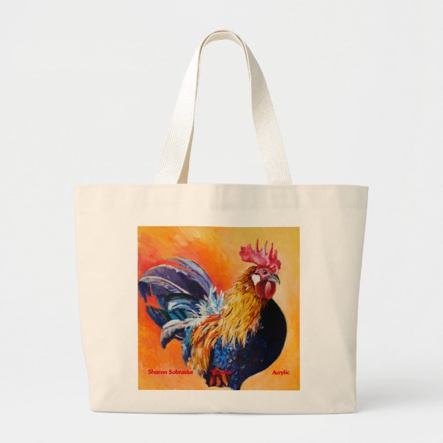 Grand Tote Bag Coq Fourre-tout (Devant)