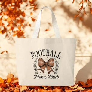 Grand Tote Bag Coquette Jour de football Moms Club
