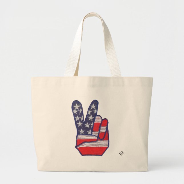 Grand Tote Bag Correction de signe de paix (Devant)