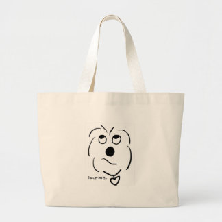 Grand Tote Bag Coton de Tulear de bande dessinée - le chat l'a