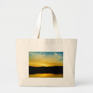 Grand Tote Bag Coucher de soleil sur le lac Mt Yellow
