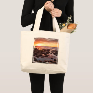 Grand Tote Bag Coucher de soleil sur les bassins de marée
