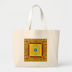 Grand Tote Bag Couleur traditionnelle rouge or
