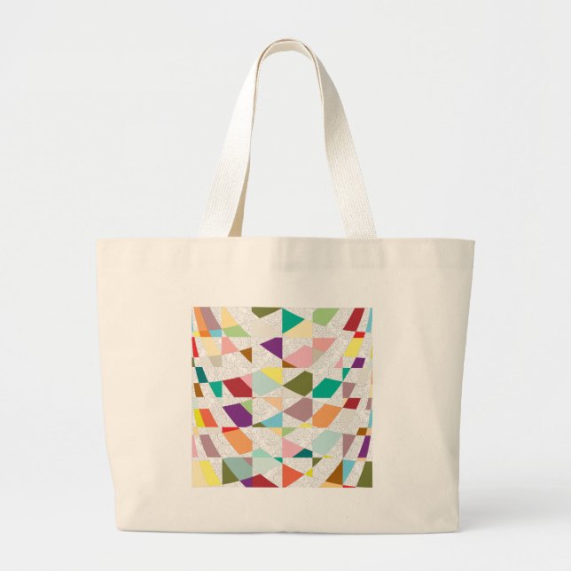 Grand Tote Bag Couleurs Abstraites Damask (Devant)