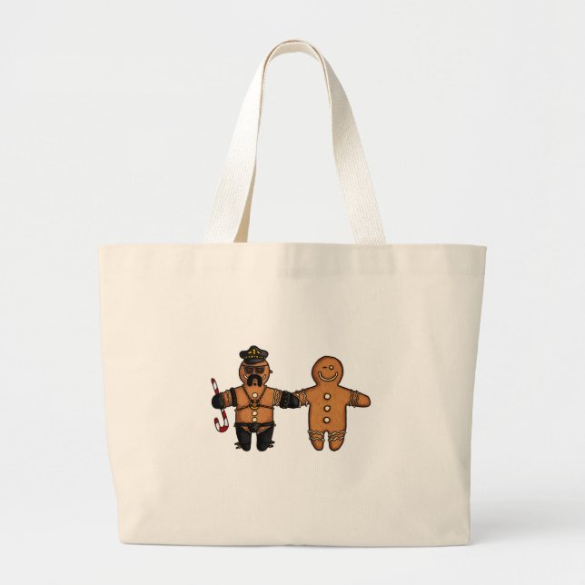 Grand Tote Bag couples gais de pain d'épice (Devant)