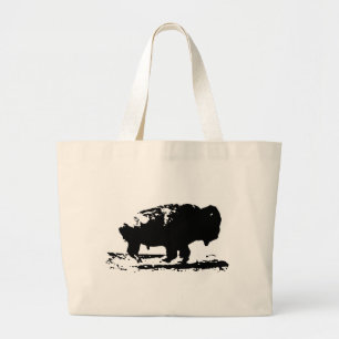 Grand Tote Bag Courir Buffalo Bison Pop Art