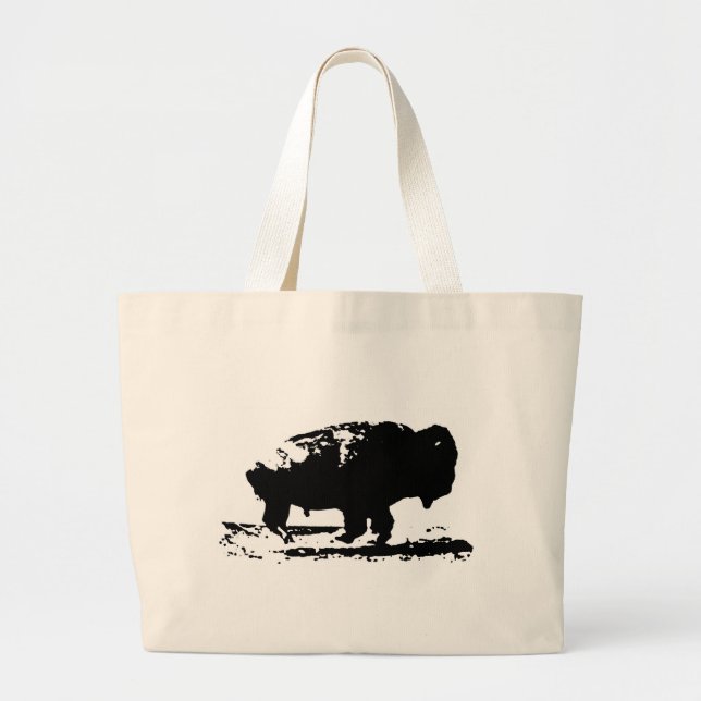 Grand Tote Bag Courir Buffalo Bison Pop Art (Devant)