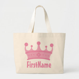 Grand Tote Bag Couronne nommée faite sur commande