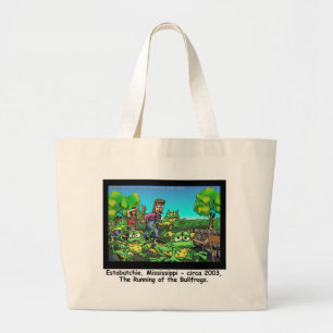 Grand Tote Bag Course Des Grenouilles Taureaux Cadeaux Drôles/Obj