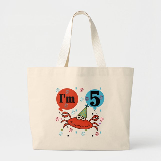 Grand Tote Bag Crabe 5e anniversaire Tshirts et cadeaux (Devant)