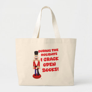 Grand Tote Bag Crack Open Books Nutcracker Lecture Holiday