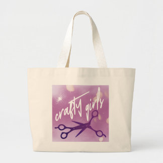 Grand Tote Bag Crafty Girls, Subtle Sapphic, Lavender Scissors