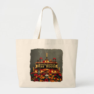 Grand Tote Bag Crâne de sucre de la protestation mexicaine | Zapo