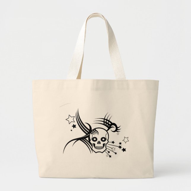 Grand Tote Bag Crânes et étoiles (Devant)