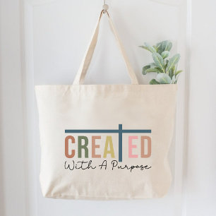 Grand Tote Bag Créée Avec Un But Chrétien Femmes Fondée Sur La Fo