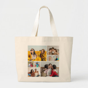 Grand Tote Bag Créez votre propre collage de 8 photos