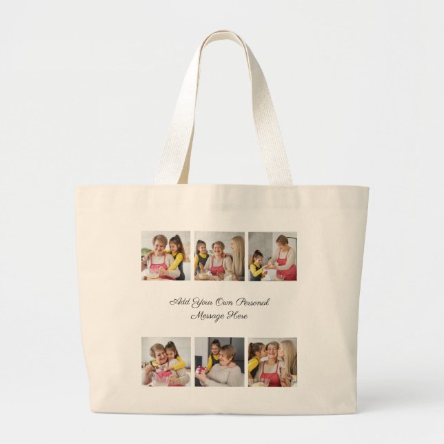 Grand Tote Bag Créez votre propre collection de photos 6 Ajouter  (Devant)