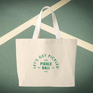 Grand Tote Bag Crest personnalisé Après Pickle Ball Faisons-nous