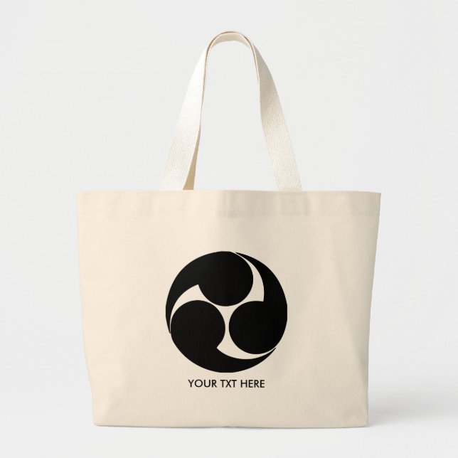 Grand Tote Bag Crêtes JAPONAISES de Lundi-Famille (Devant)