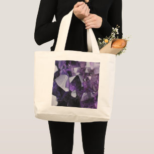 Grand Tote Bag cristal géométrique gemstone mauve améthyste