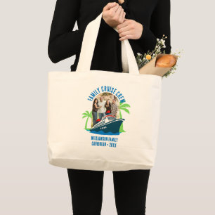 Grand Tote Bag CROISIÈRE EN FAMILLE ÉQUIPE Photo Destination Vaca