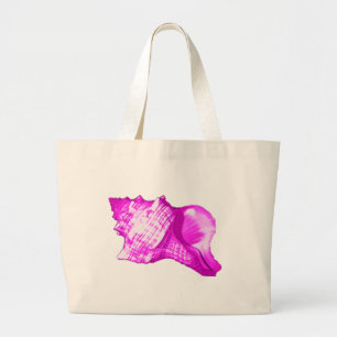 Grand Tote Bag Croquis en coquille de conque - teintes orchidées