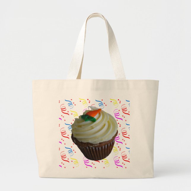 Grand Tote Bag Cupcake de carottes avec Confetti (Devant)