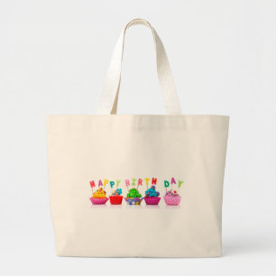 Grand Tote Bag Cupcakes de Joyeux Anniversaire