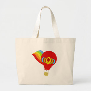 Grand Tote Bag Cute arc-en-ciel Hot Air Balloon Amusant Art Desig