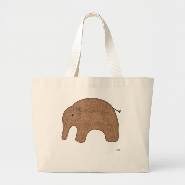 Grand Tote Bag Cute Canvas Fourre-tout - Baby Elephant #1-Erin Br (Devant)