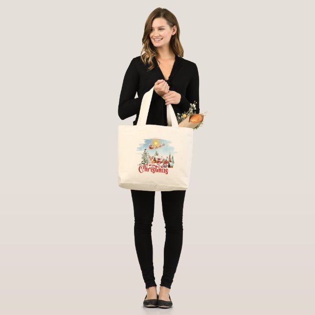 Grand Tote Bag Cute Gnome (Devant (modèle))