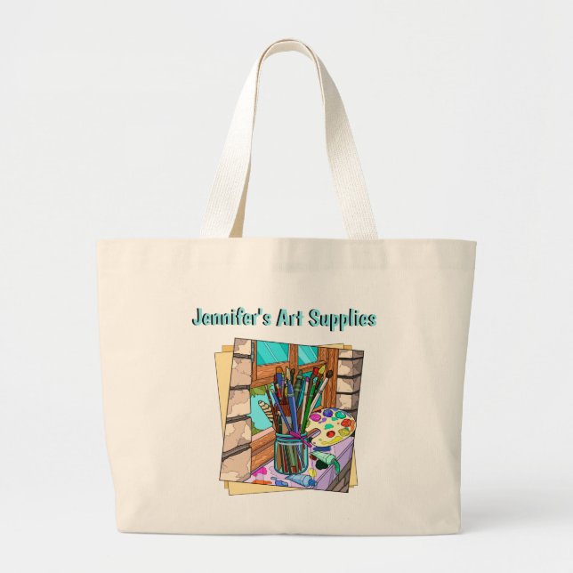 Grand Tote Bag Cute offre d'art personnalisée (Devant)