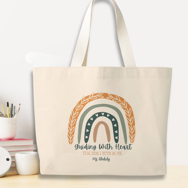 Grand Tote Bag Cute Rainbow Inspirational Enseignant Appréciation (Cute Rainbow Inspirational Teacher Appreciation Large Tote Bag
)