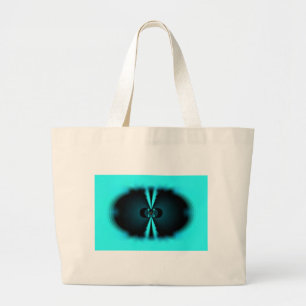 Grand Tote Bag Cyan et Black Abstrait Art Print