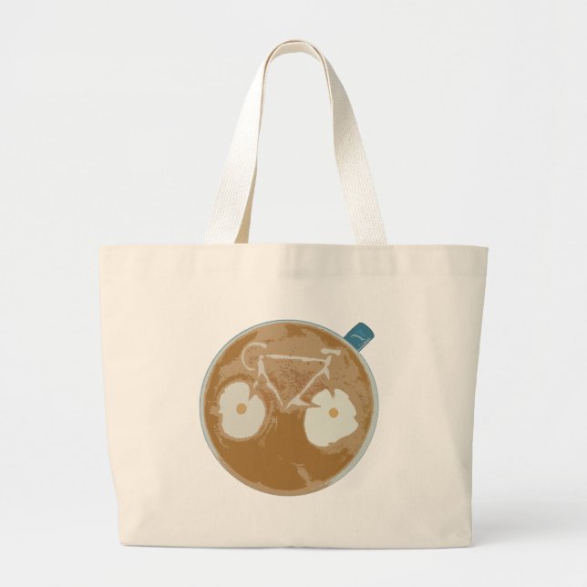 Grand Tote Bag Cyclisme Art Latte (Devant)