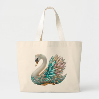 Grand Tote Bag Cygne en Diamant Brillants Or Cristal Bling
