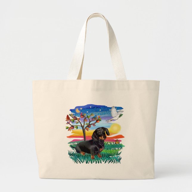 Grand Tote Bag Dachshund (BT) - Reflet de soleil (Devant)