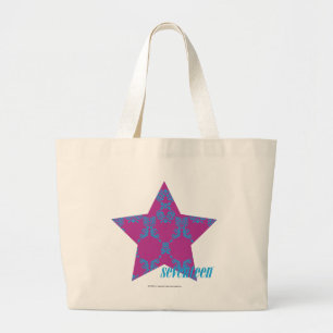 Grand Tote Bag Damask Aqua-Purple 3