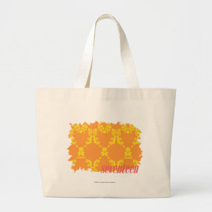 Grand Tote Bag Damassé 4 jaune-orange
