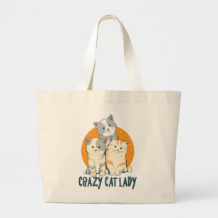 Grand Tote Bag Dame Chats Mignons Cadeau Chat Maman 