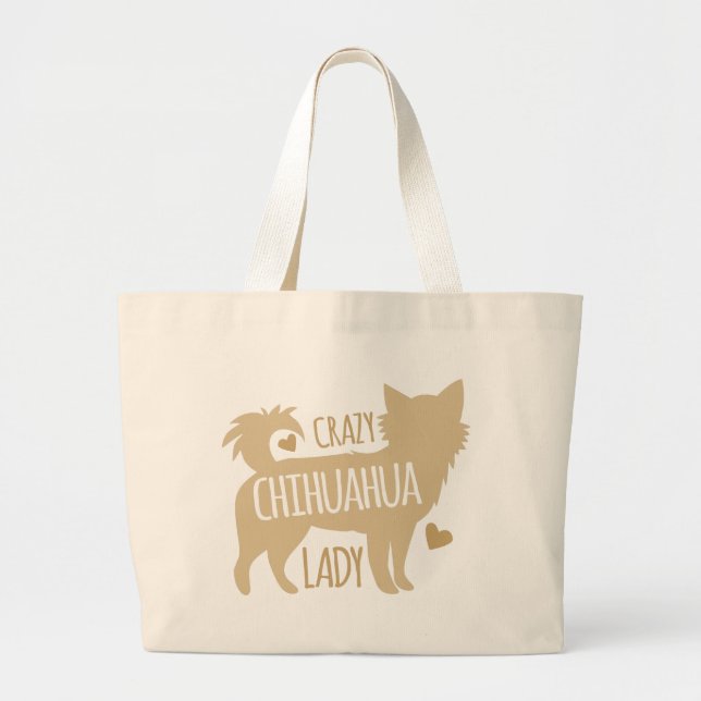 Grand Tote Bag dame folle de chiwawa (Devant)