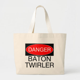 Grand Tote Bag Danger - Twirleuse de Bâton Drôle T-Shirt Tasse