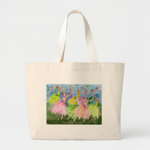Grand Tote Bag Danse de casse-noix des fleurs