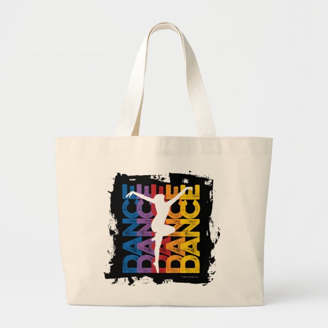 Grand Tote Bag Danse et Lettres (Danse) (Devant)