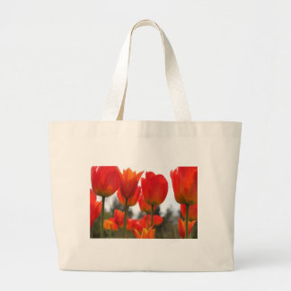 Grand Tote Bag De Belles Fleurs De Tulipes Rouges.