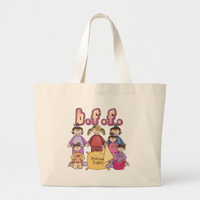 Grand Tote Bag De meilleurs amis soirée pyjamas pour toujours - (Devant)