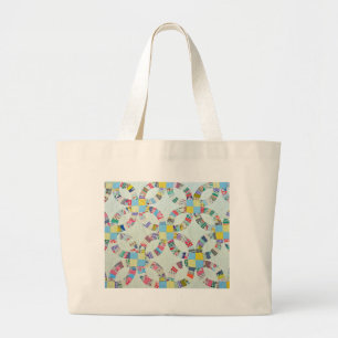 Grand Tote Bag Décor coloré à patchwork