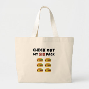Grand Tote Bag Découvrez My Six Pack.. de Burgers